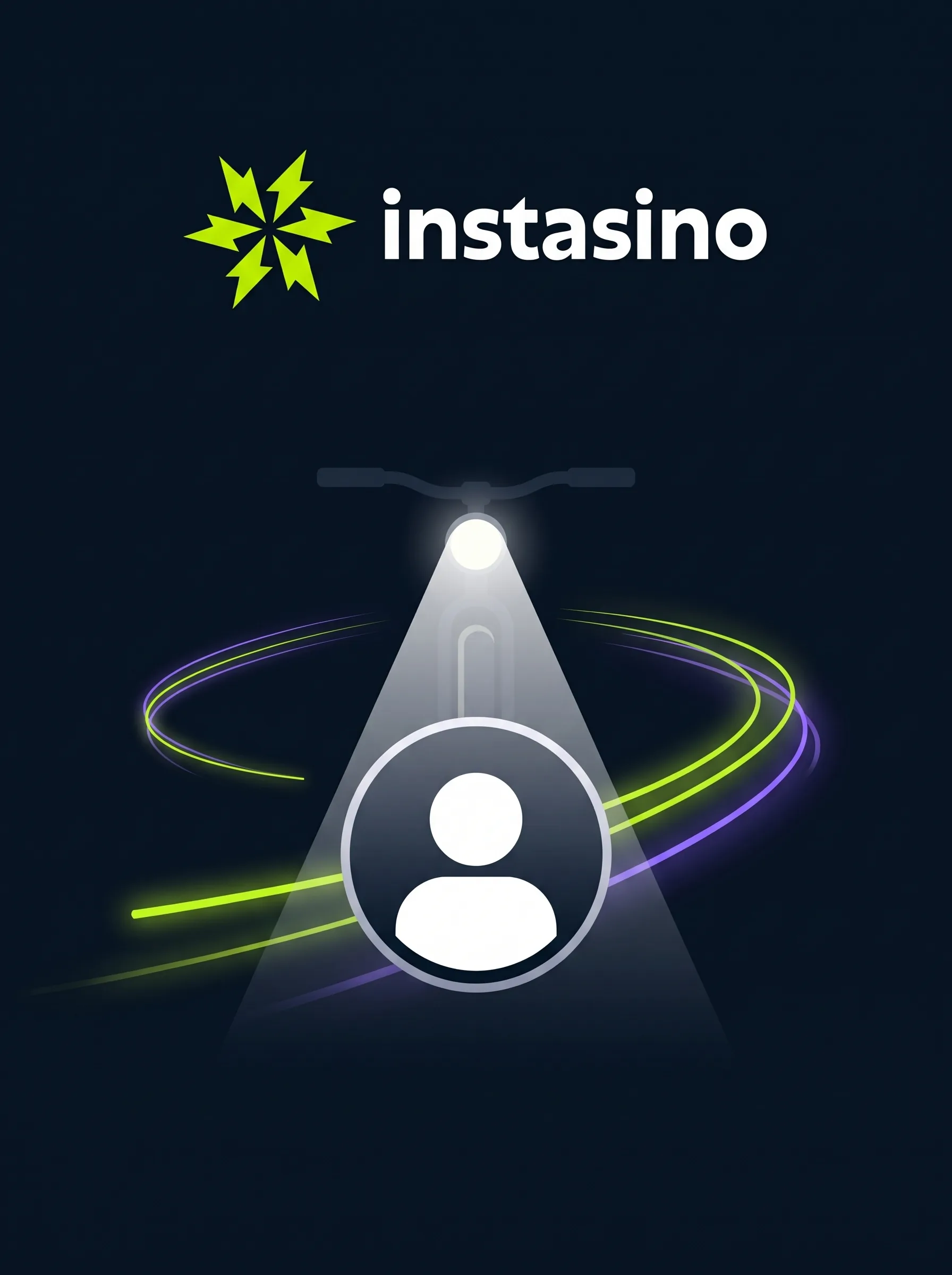 Instasino-registratie met nachtelijke neonillustratie